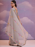 Grey Pure Georgette Festive Saree With Blouse Piece Grey Pure Georgette Festive Saree With Blouse Piece