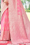 Flamingo Pink Cotton Saree Flamingo Pink Cotton Saree