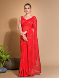 Red Georgette Sequins Embroidered Designer Saree with Blouse Red Georgette Sequins Embroidered Designer Saree with Blouse