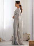 Grey Georgette Sequin Swarovski Designer Saree with Blouse Grey Georgette Sequin Swarovski Designer Saree with Blouse