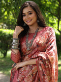 Maroon Soft Tussar Silk Printed Saree With Blouse Piece Maroon Soft Tussar Silk Printed Saree With Blouse Piece