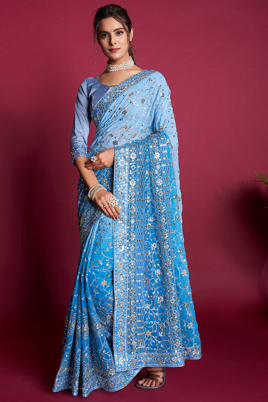 Sky Blue Georgette Saree Sky Blue Georgette Saree