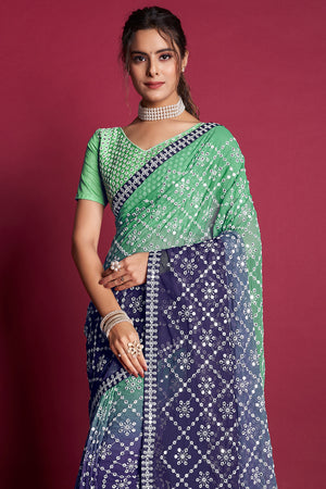 Light Green Georgette Saree