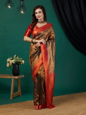 Kanjeevaram Silk Saree With Blouse Piece
