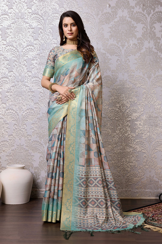 Green Silk Saree With Blouse Piece Green Silk Saree With Blouse Piece