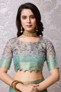 Green Silk Saree With Blouse Piece Green Silk Saree With Blouse Piece