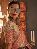 Coral Orange Kanjivaram Saree Coral Orange Kanjivaram Saree