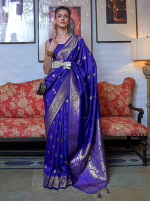 Cerulean Blue Banarasi Saree
