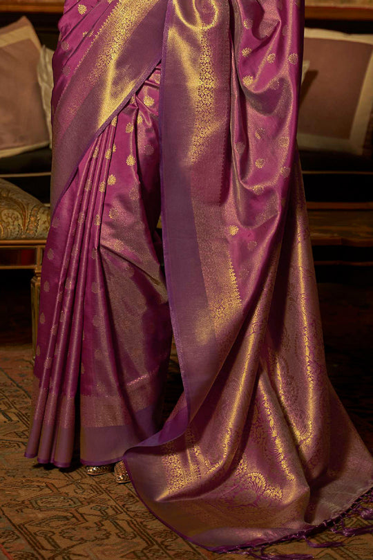 Mulberry Violet Kanjivaram Saree Mulberry Violet Kanjivaram Saree