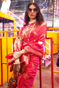 Red Banarasi Art Silk Saree With Blouse Piece Red Banarasi Art Silk Saree With Blouse Piece