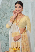 Buttermilk Beige Linen Blend Saree Buttermilk Beige Linen Blend Saree