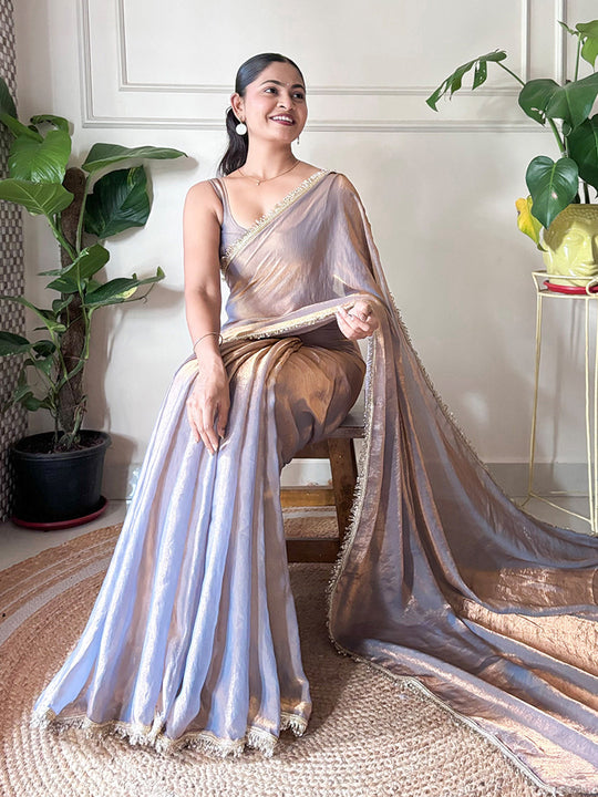 Space Silk Party Wear Saree With Blouse Piece Space Silk Party Wear Saree With Blouse Piece