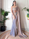Space Silk Party Wear Saree With Blouse Piece Space Silk Party Wear Saree With Blouse Piece