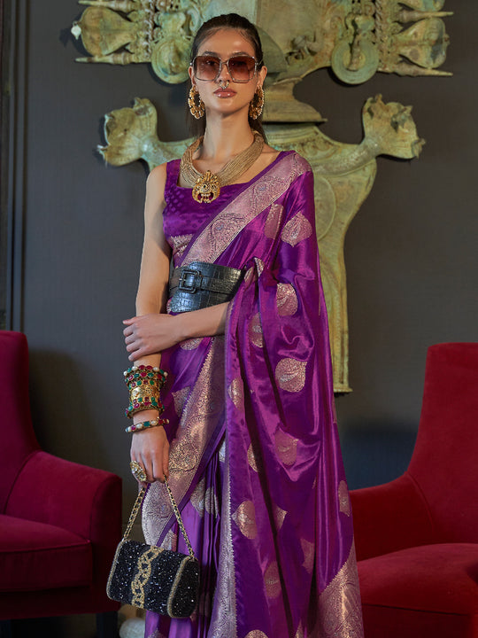 Berry Violet Banarasi Saree Berry Violet Banarasi Saree
