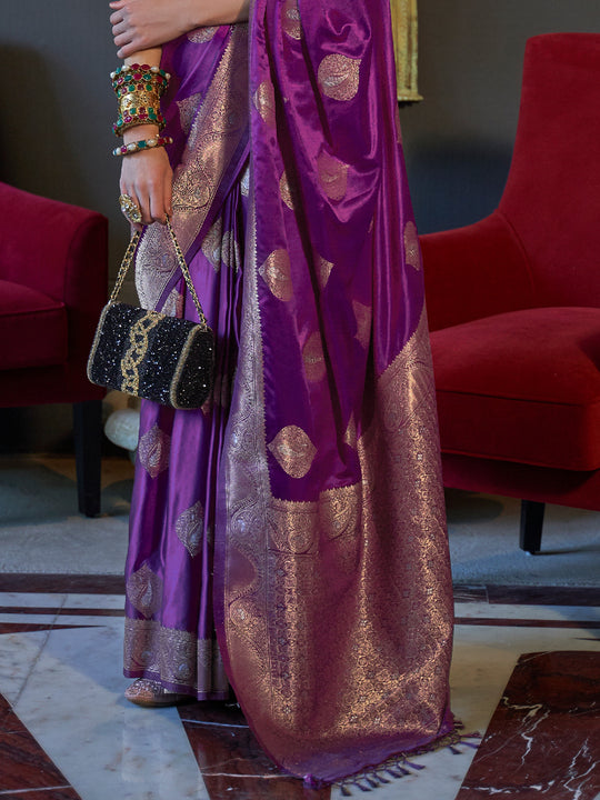 Berry Violet Banarasi Saree Berry Violet Banarasi Saree