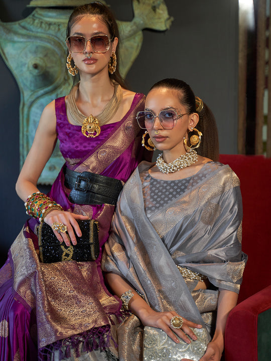 Berry Violet Banarasi Saree Berry Violet Banarasi Saree