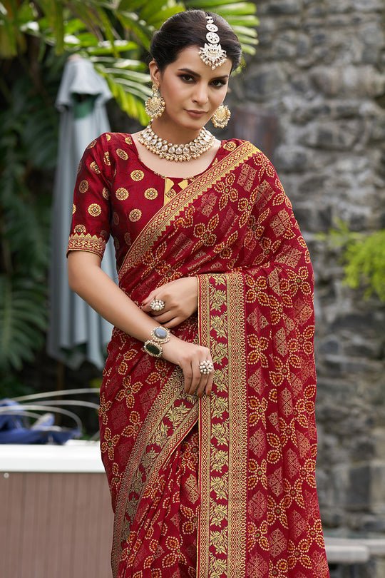 Dark Maroon Georgette Saree Dark Maroon Georgette Saree