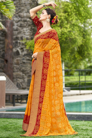 Turmeric Yellow Georgette Saree