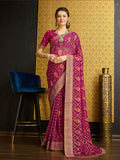 Pink Georgette Daily Wear Saree With Blouse Piece Pink Georgette Daily Wear Saree With Blouse Piece