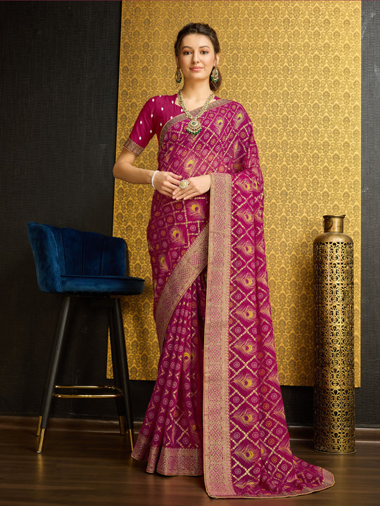Pink Georgette Daily Wear Saree With Blouse Piece Pink Georgette Daily Wear Saree With Blouse Piece