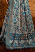 Grey Silk Geometric Printed Zari Saree Grey Silk Geometric Printed Zari Saree