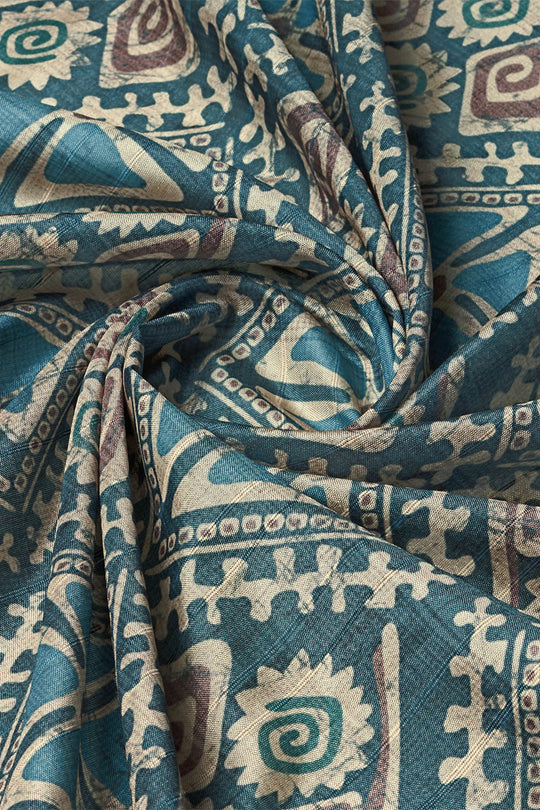 Grey Silk Geometric Printed Zari Saree Grey Silk Geometric Printed Zari Saree