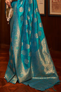 Cyan Blue Banarasi Saree Cyan Blue Banarasi Saree