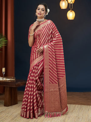 Georgette Banarasi Silk Saree With Blouse Piece