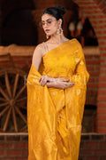 Mahogany Yellow Mysore Silk Saree