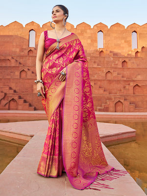 Purple Soft Silk Festive Wear Saree With Blouse Piece