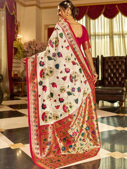 White Pure Viscose Saree With Blouse Piece White Pure Viscose Saree With Blouse Piece