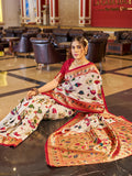 White Pure Viscose Saree With Blouse Piece White Pure Viscose Saree With Blouse Piece