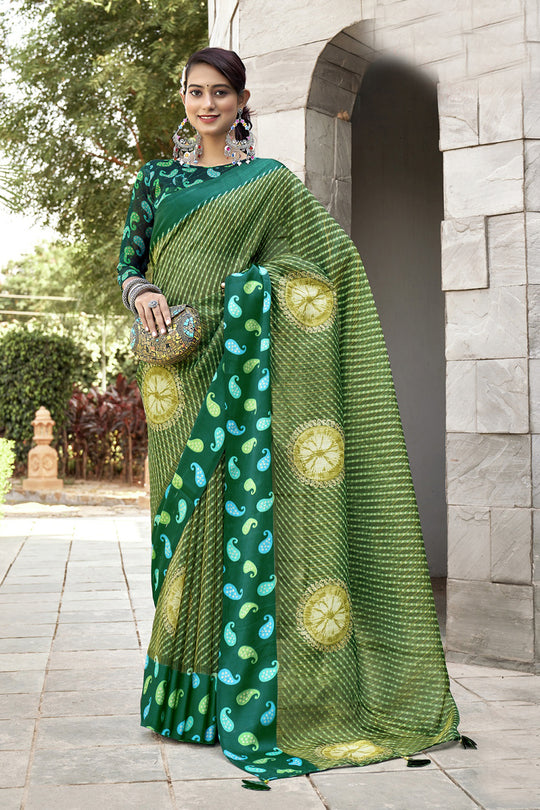 Dark Green Georgette Saree Dark Green Georgette Saree