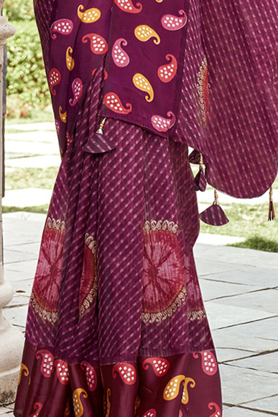 Magenta Pink Georgette Saree Magenta Pink Georgette Saree