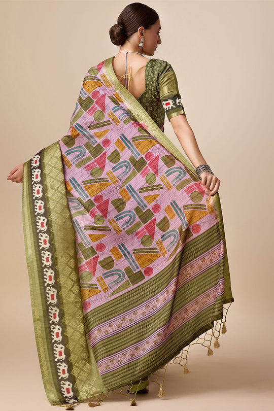 Purple Tussar Silk Saree With Blouse Piece Purple Tussar Silk Saree With Blouse Piece