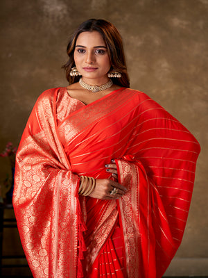 Georgette Banarasi Silk Saree With Blouse Piece