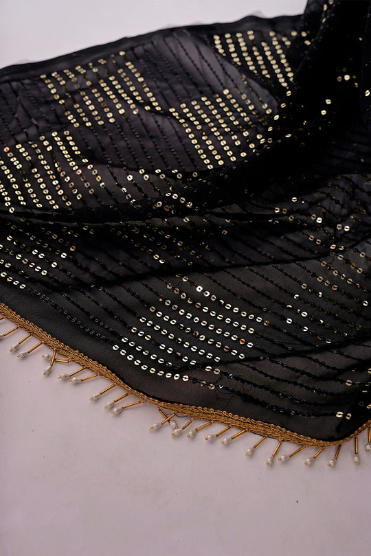 Black Georgette Saree With Blouse Piece Black Georgette Saree With Blouse Piece