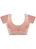 Peach Organza Saree With Blouse Piece Peach Organza Saree With Blouse Piece