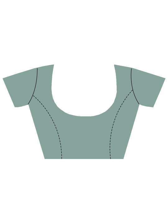 Sea Green Chiffon Saree With Blouse Piece Sea Green Chiffon Saree With Blouse Piece