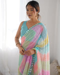 Multicolor Georgette Designer Printed Saree Saree With Blouse Piece Multicolor Georgette Designer Printed Saree Saree With Blouse Piece