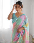 Multicolor Georgette Designer Printed Saree Saree With Blouse Piece Multicolor Georgette Designer Printed Saree Saree With Blouse Piece