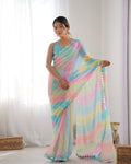 Multicolor Georgette Designer Printed Saree Saree With Blouse Piece Multicolor Georgette Designer Printed Saree Saree With Blouse Piece