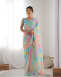 Multicolor Georgette Designer Printed Saree Saree With Blouse Piece Multicolor Georgette Designer Printed Saree Saree With Blouse Piece