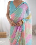 Multicolor Georgette Designer Printed Saree Saree With Blouse Piece Multicolor Georgette Designer Printed Saree Saree With Blouse Piece