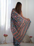 Multicolor Chinon Printed Designer Saree Saree With Blouse Piece Multicolor Chinon Printed Designer Saree Saree With Blouse Piece