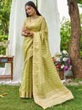 Pista Organza Saree With Blouse Piece Pista Organza Saree With Blouse Piece