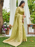Pista Organza Saree With Blouse Piece Pista Organza Saree With Blouse Piece