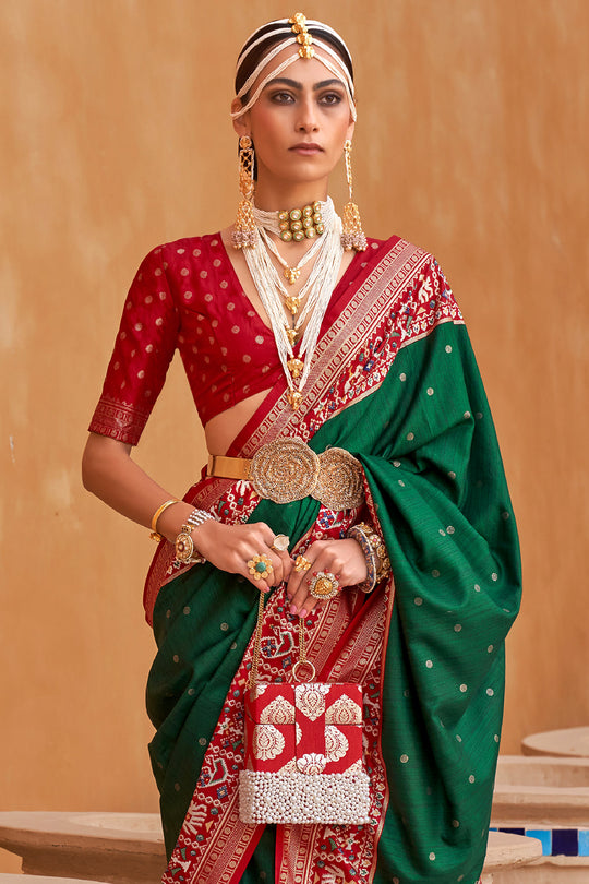 Emerald Green Patola Saree Emerald Green Patola Saree