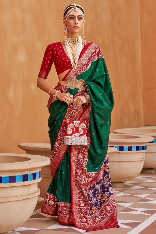Emerald Green Patola Saree Emerald Green Patola Saree