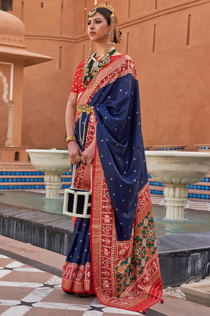 Navy Blue Patola Saree